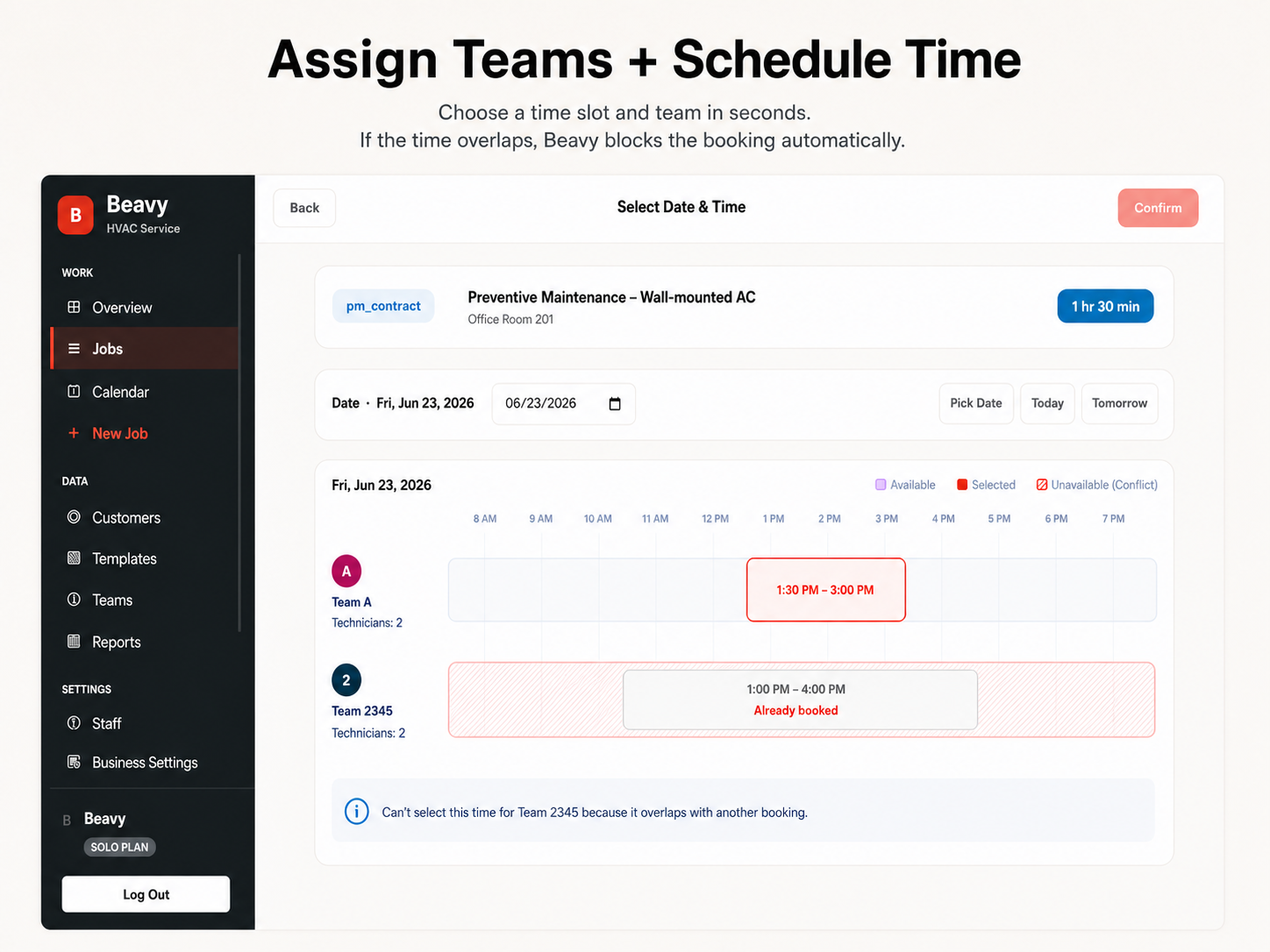 Beavy schedule preview in English