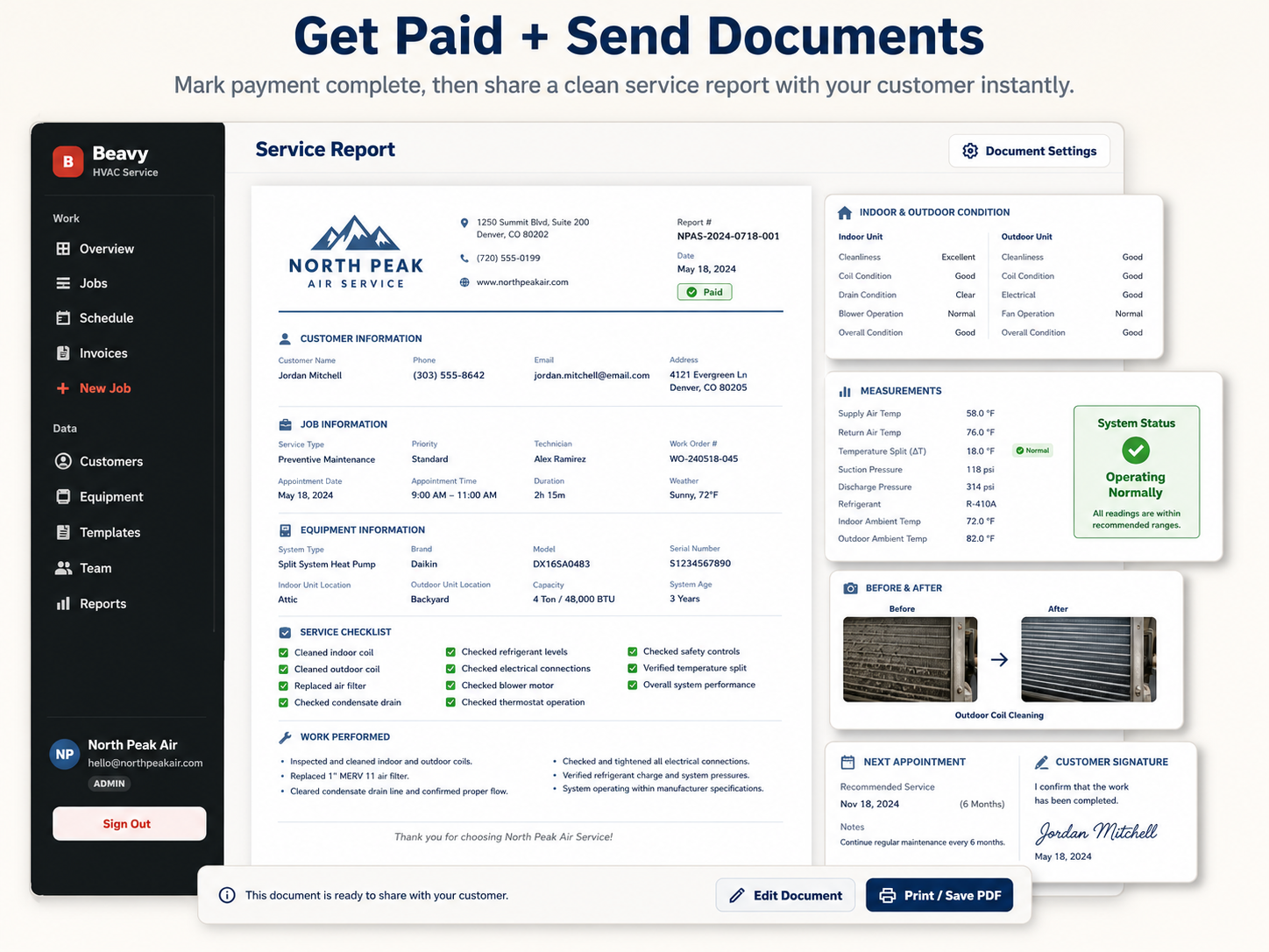 Service documents in English